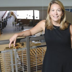 (Jed Carlson/jcarlson@superiortelegram.com) Superior’s new District Administrator, Amy Starzecki, poses for a portrait in the high school on Thursday afternoon.